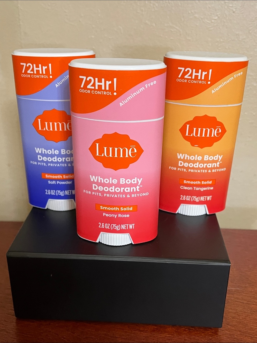 Lume whole body deodorant soft powder peony rose clean tangerine lot
